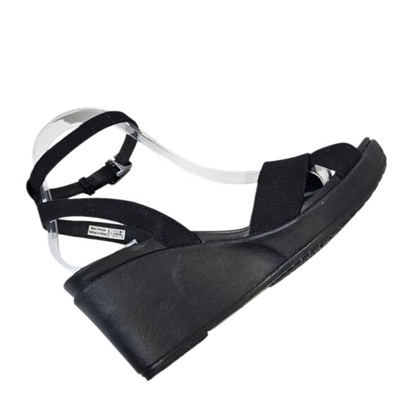 CROCS Womens Leigh ll Ankle Strap Wedge Sandals, Black, Size 7 - Picture 6 of 11